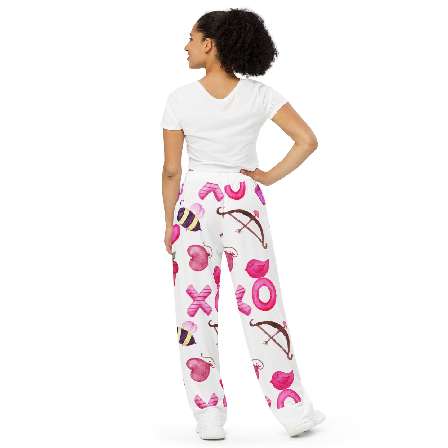 Valentines Day All-over print unisex wide-leg pants