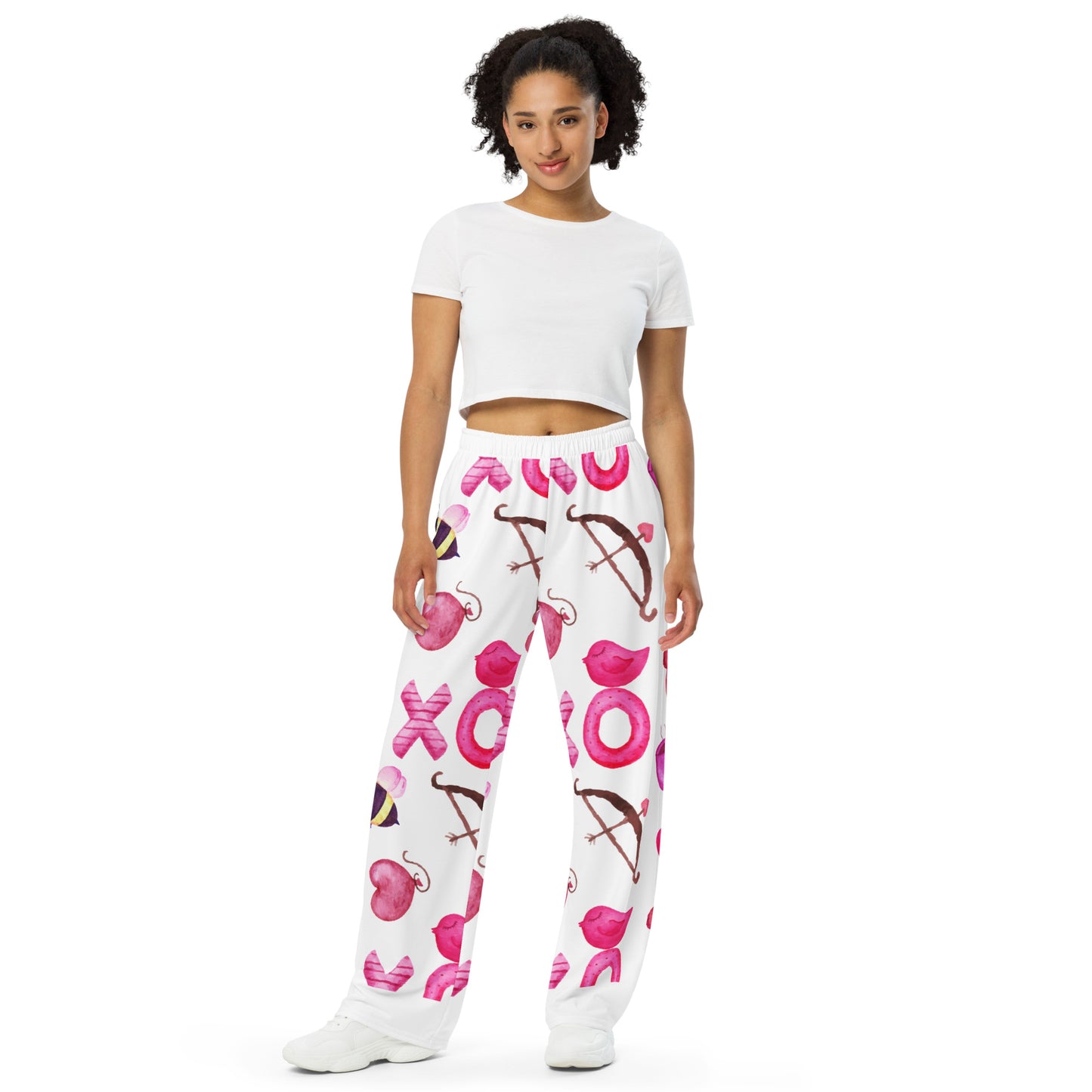 Valentines Day All-over print unisex wide-leg pants