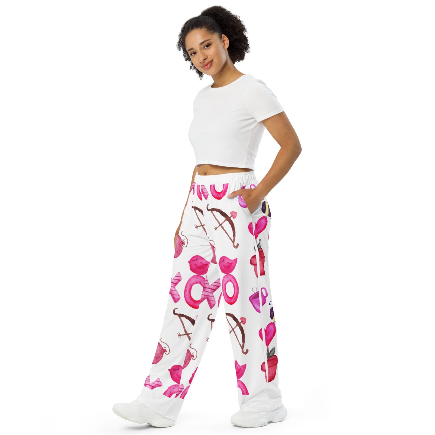 Valentines Day All-over print unisex wide-leg pants